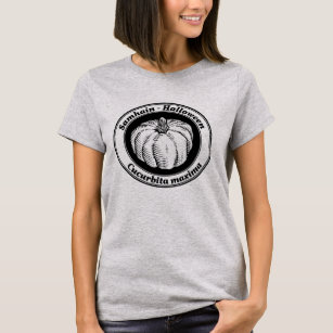 Vintage Black Halloween Pumpkin Ink Art T-Shirt