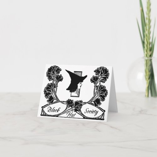 Vintage Black Hat Society Note Card