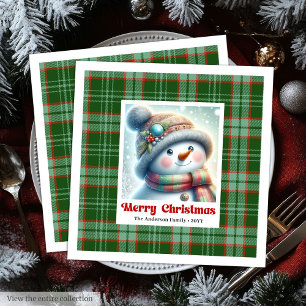 Vintage black highland cow buffalo plaid paper dinner napkins