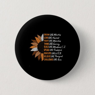 Vintage Black History Month Sunflower Dream Like M Button