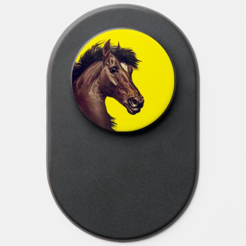 Vintage Black Horse Portrait PopSocket