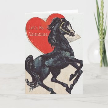 Vintage Black Horse Valentine's Day Card by RetroMagicShop at Zazzle