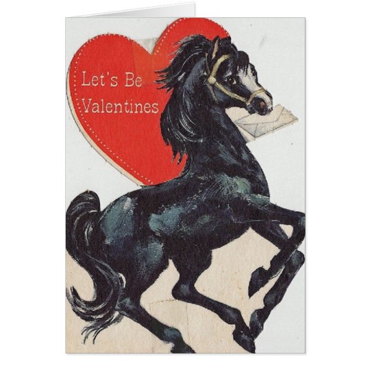 Vintage Black Horse Valentine's Day Card | Zazzle.com