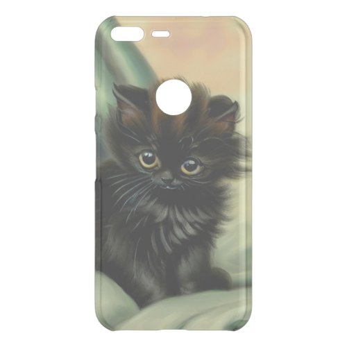 Vintage Black Kitten Illustration Uncommon Google Pixel XL Case