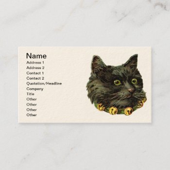 Vintage Black Kitty Business Card by businesscardsforyou at Zazzle