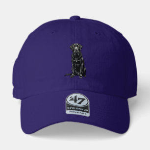 Vintage Black Labrador Retriever Dog Portrait Illu 47 Brand Hat