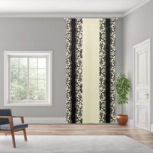 Vintage Black Lace Blackout Curtains