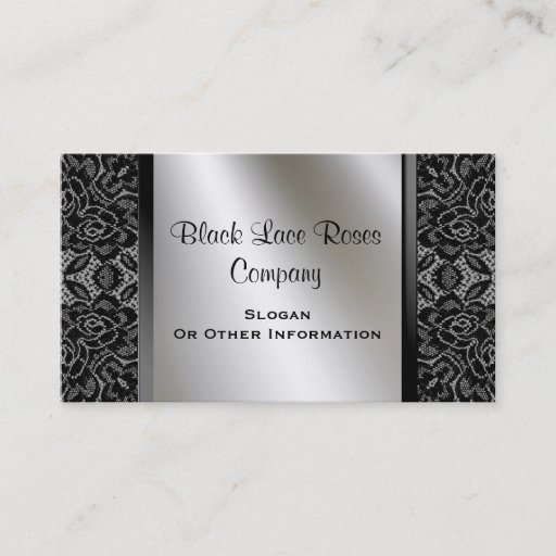 Customizable Vintage Black Lace Business Cards