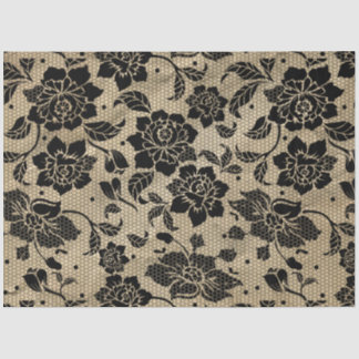 Vintage Black Lace decoupage Tissue Paper