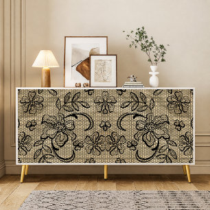 Vintage Black Lace decoupage Tissue Paper