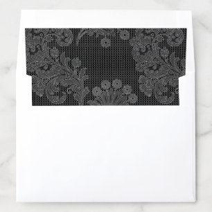 Vintage Black Lace Wedding Envelope Liner