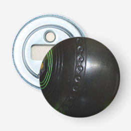 Vintage Black Lawn Bowls, Magnetic Bottle Opener