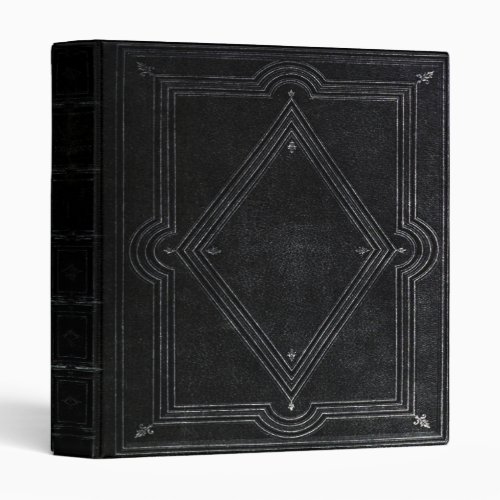 Vintage Black Leather Print Gothic Binder