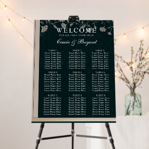 Vintage Black Library Book Wedding Seating Chart Foam Board