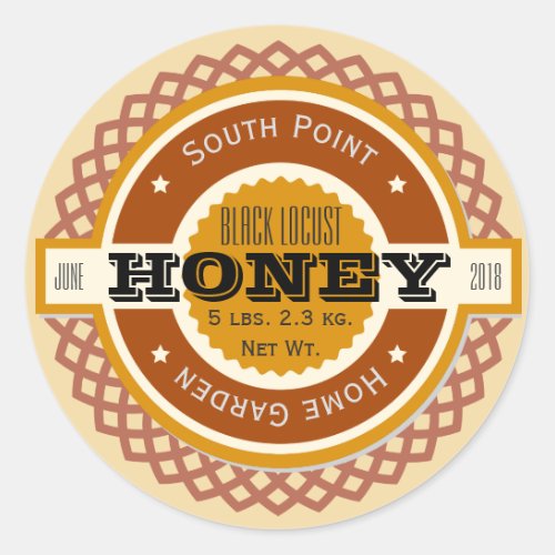 Vintage Black Locust Honey Jar Classic Round Sticker