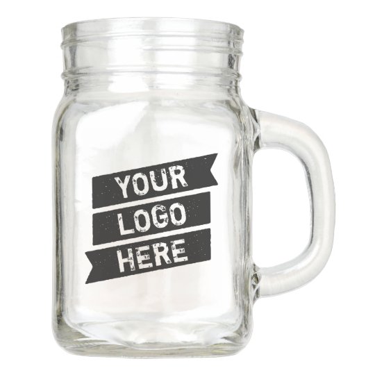 Vintage Black Logo Simple Triple Ribbon Your Name Mason Jar Zazzle Com