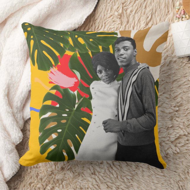 Vintage Black love Throw Pillow (Blanket)