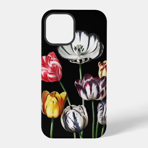 Vintage Black Moody Floral Colorful iPhone 12 Pro Case