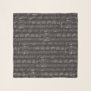 Vintage black music note Pattern Musician   Busine Scarf