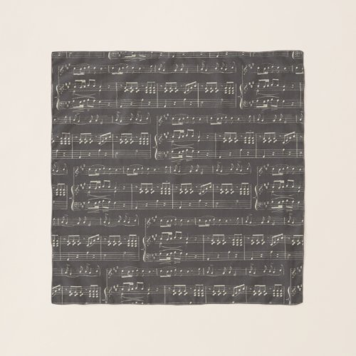 Vintage black music note Pattern Musician   Busine Scarf
