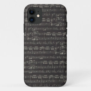 Vintage black music note Pattern Musician iPhone 11 Case