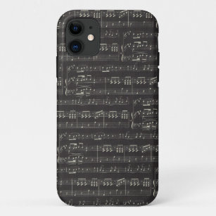 Vintage black music note Pattern Musician iPhone 11 Case