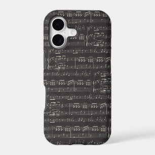 Vintage black music note Pattern Musician iPhone 17 Case