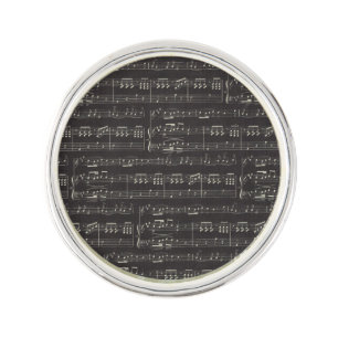 Vintage black music note Pattern Musician   Lapel Pin