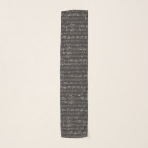 Vintage black music note Pattern Musician Scarf