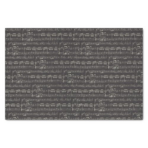 Vintage black music note Pattern Musician   Tissue Paper