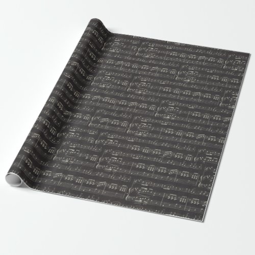 Vintage black music note Pattern Musician   Tissue Wrapping Paper