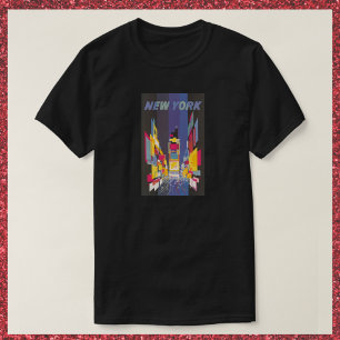 Vintage Black New York Times Square Poster T-Shirt