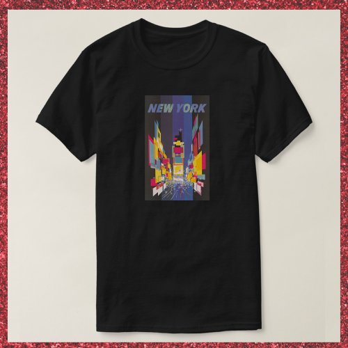 Vintage Black New York Times Square Poster T_Shirt