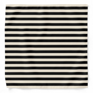 Vintage Black & Off White Stripes Classic Striped Bandana
