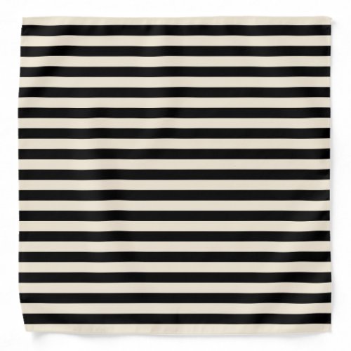 Vintage Black  Off White Stripes Classic Striped Bandana