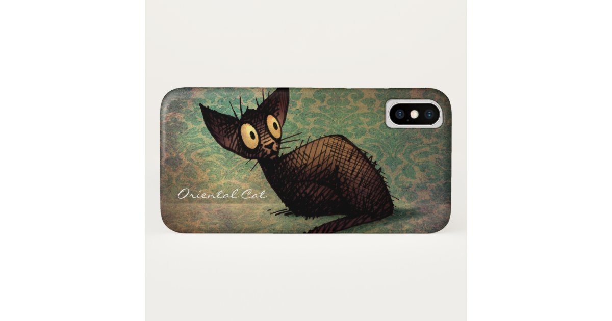 Vintage Black Oriental Shorthair Cat Case Mate Iphone Case Zazzle Com,Easy Anime Girl Line Drawing