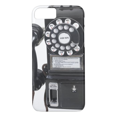 Vintage Black Pay Phone iPhone 87 Case