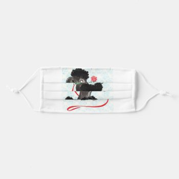 Vintage Black Poodle Adult Cloth Face Mask by Gypsify at Zazzle