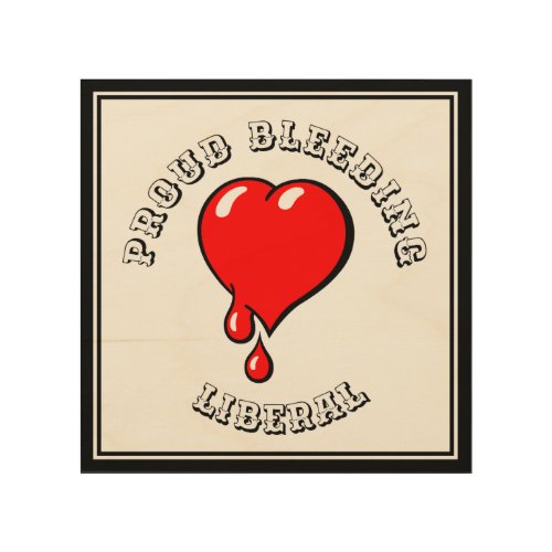 Vintage Black Red Bleeding Heart Liberal Pop Art