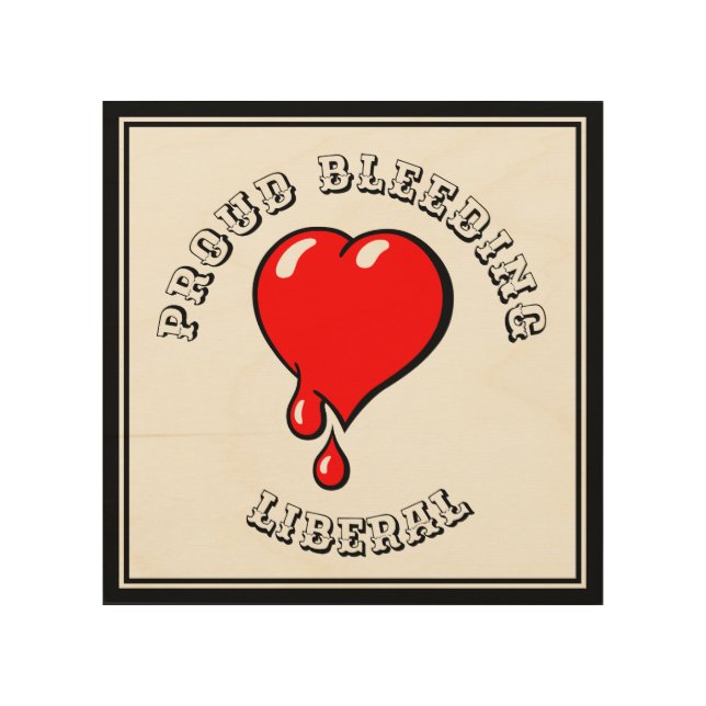 Vintage Black Red Bleeding Heart Liberal Pop Art (Front)