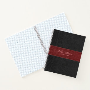Vintage Black & Red Faux Leather Notebook