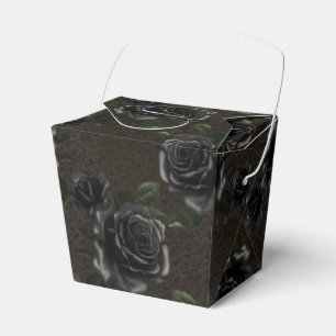 Vintage Black Roses Favor Boxes
