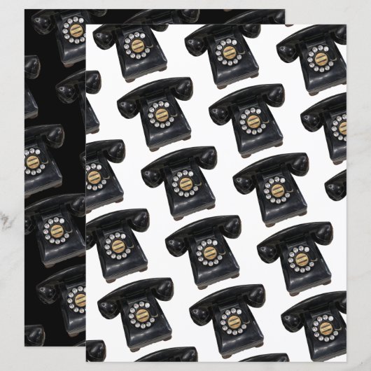 Vintage Black Rotary Phone (Front/Back)