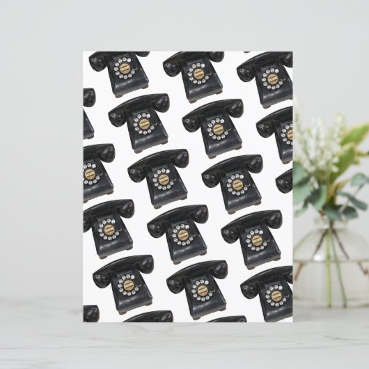 Vintage Black Rotary Phone (Standing Front)