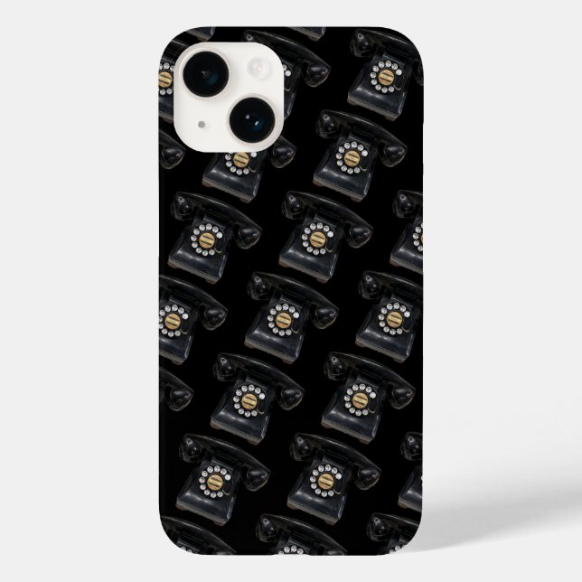 Vintage Black Rotary Phone Case-Mate iPhone Case (Back)