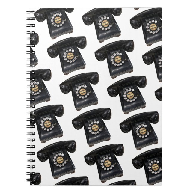 Vintage Black Rotary Phone Notebook (Front)