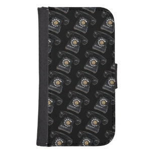 Vintage Black Rotary Phone Galaxy S4 Wallet Case