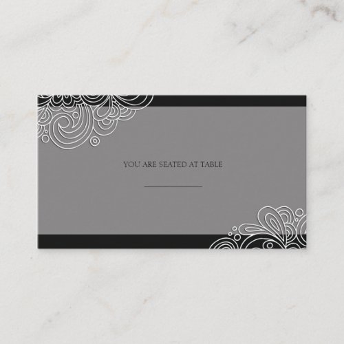 Vintage Black Swirl Wedding Placecards Business Card Templates