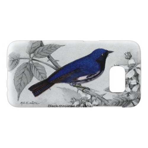 Vintage Black Throated Blue Warbler Samsung Galaxy S7 Case