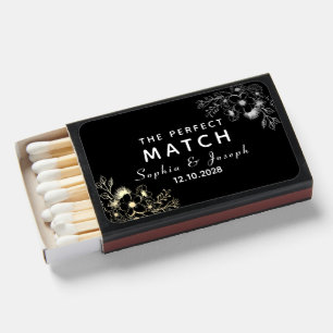 Vintage Black Wedding Favor Matchboxes